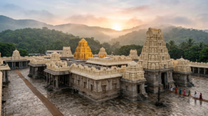 Sahasra Kalasabhishekam Seva Tirumala temple and devotees at dawn