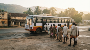 Free bus to Srivari Mettu waiting at Tirupati Railway Station for footpath pilgrims