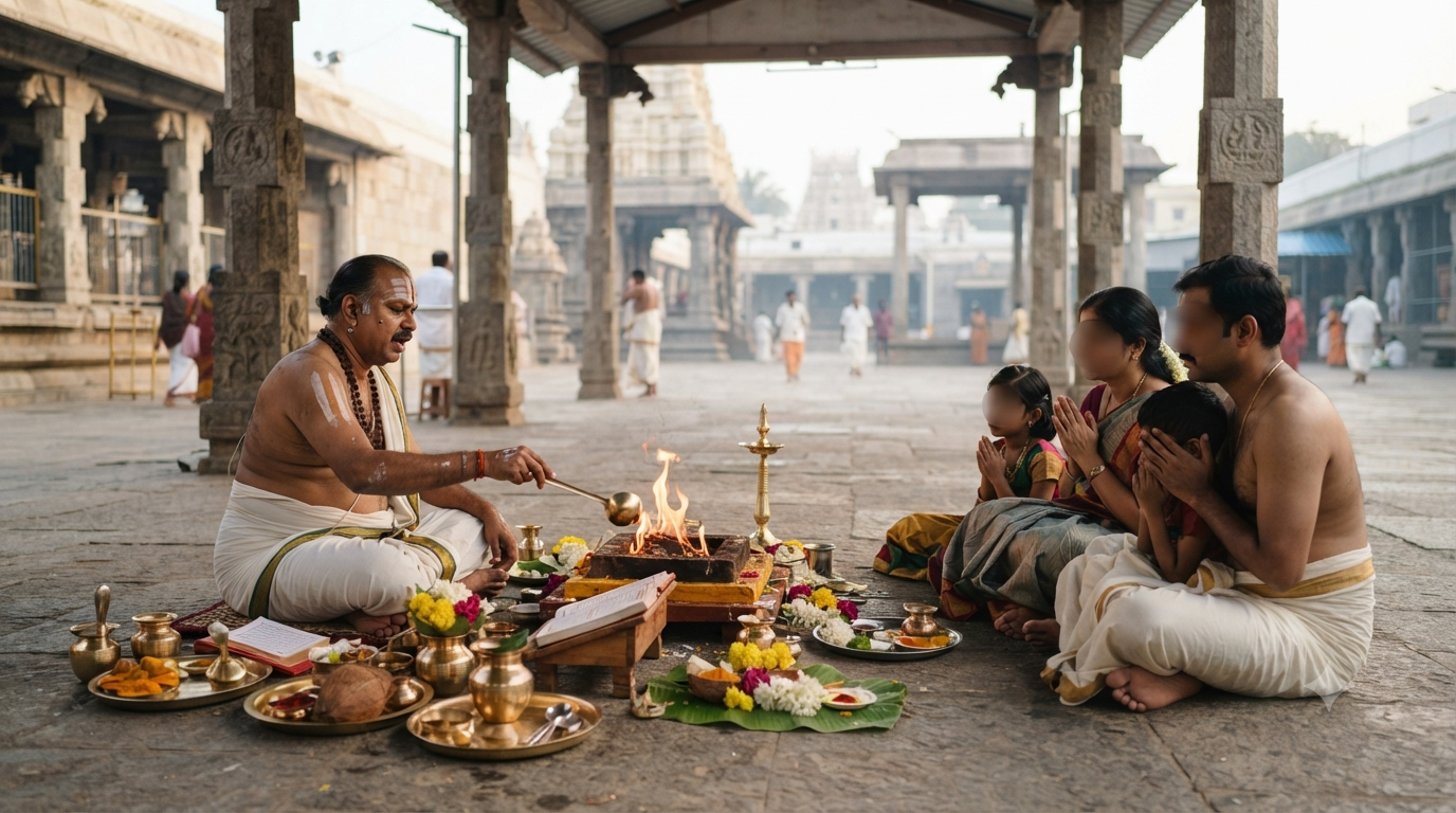 Purohit Sangam Tirumala ritual arrangements at Kalyana Vedika
