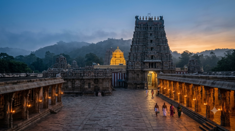 Srivari Abhishekam ticket cost guide: pre-dawn Tirumala temple queue on a Friday