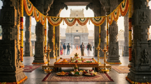 TTD Tirumala Kalyanamasthu online marriage venue mandapam decorated with flowers