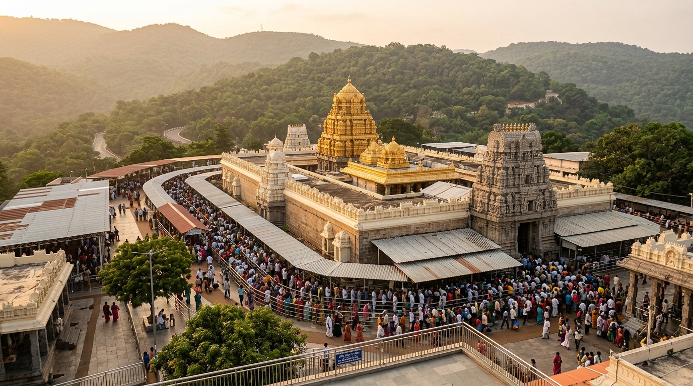 Tirumala Maha Laghu Darshan crowd queue at Sri Venkateswara Temple