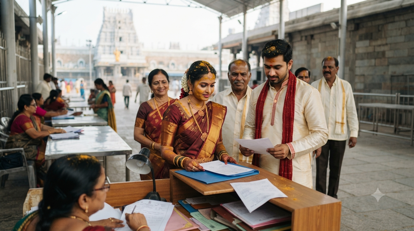 Tirumala marriage registration at TTD Kalyana Vedika