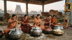 Tirumala Navaneeta Seva women volunteers traditionally churning curd into fresh butter