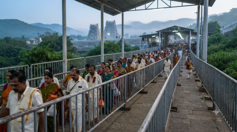 Tirumala Netra Darshan Timings guide with Thursday morning pilgrim queue at Tirumala