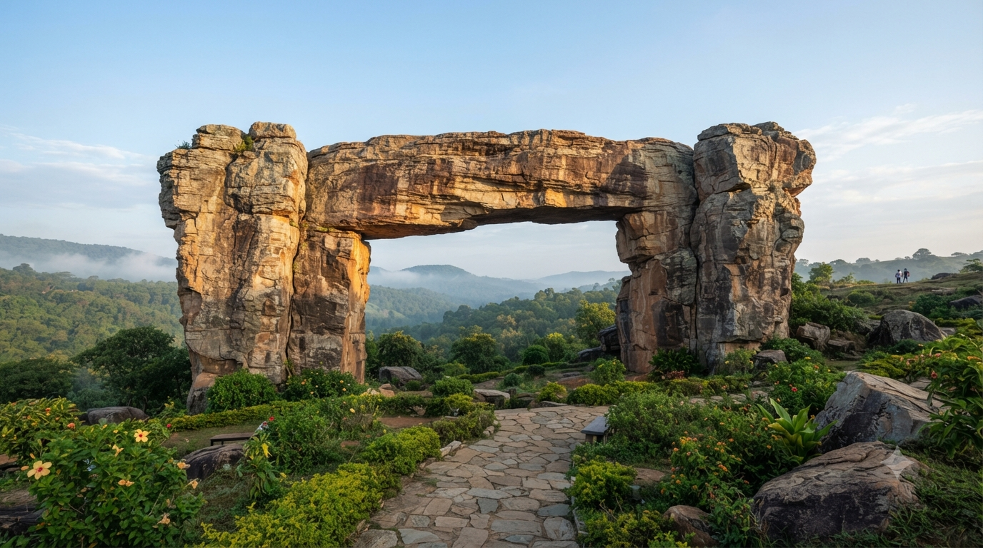 Tirumala Silathoranam Timings Routes: natural stone arch in the Tirumala Hills near the temple
