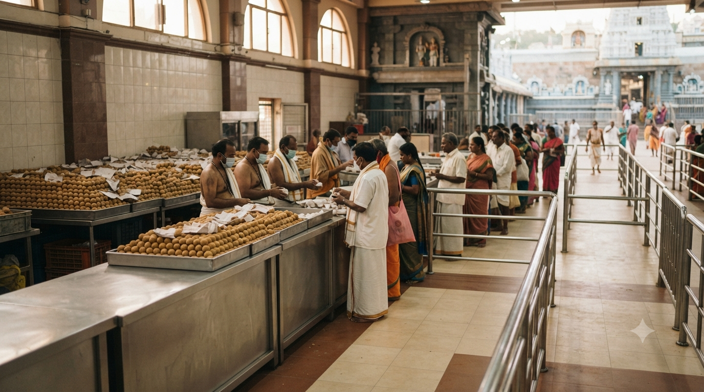 TTD free laddu collection at Tirumala authorised counter