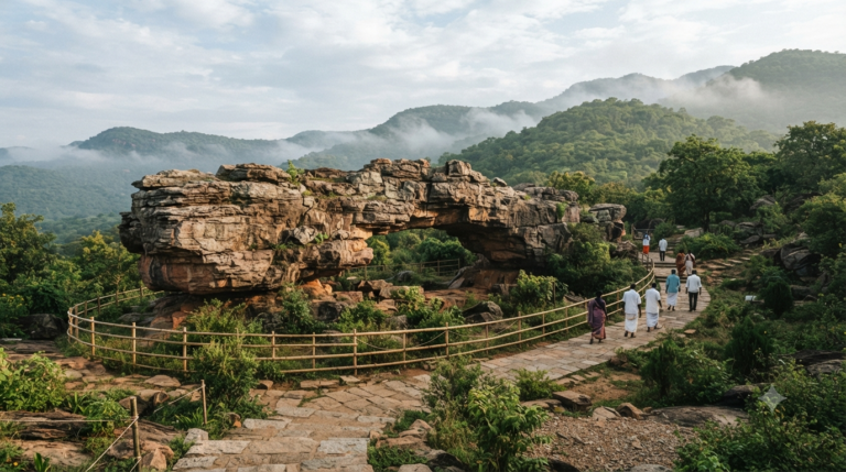 Tirumala Silathoranam natural rock arch near Chakra Theertham