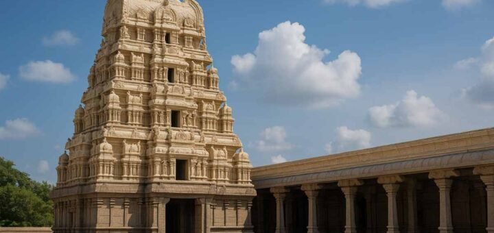 Sri Kalyana Venkateswara Swamy Temple gopuram at Srinivasa Mangapuram under clear sky