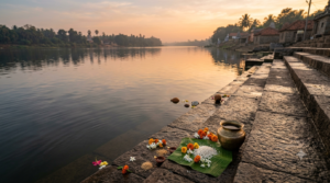 Andhra Pradesh pitru dosha temples and traditional ancestor offerings at a river ghat