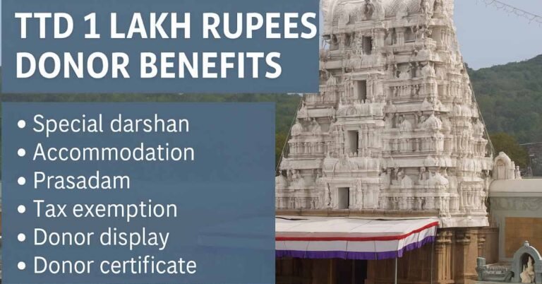 TTD 1 lakh rupees donor benefits