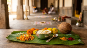 Kanipakam temple Annaprasana traditional first-feeding ceremony with rice and puja offerings