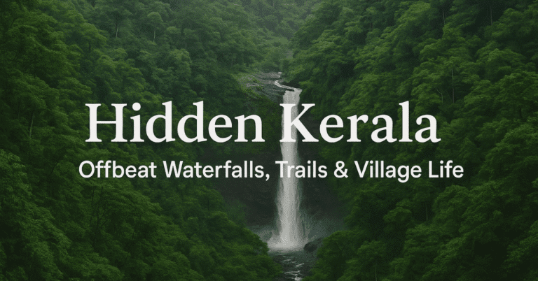 Hidden waterfall in forest, Kerala