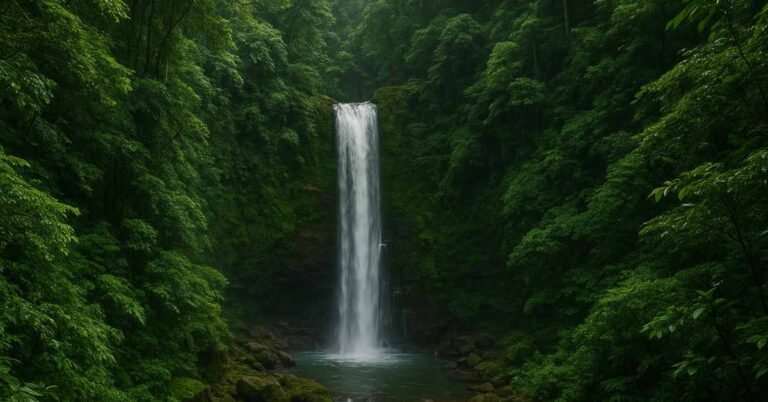 Hidden waterfalls in Kerala jungle view