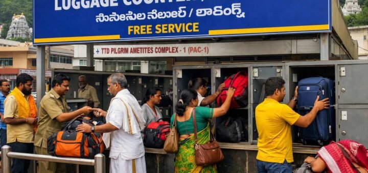 Free Luggage Counters Lockers at Tirumala PAC facility