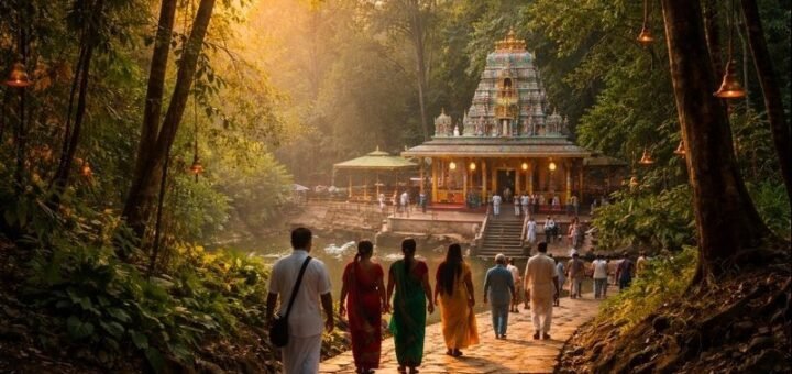 Japali Hanuman Temple Tirumala forest path at sunrise