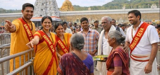 Srivari Seva Voluntary Service at Tirumala serving pilgrims