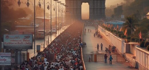 Tirumala Darshan Schedule Timings with pilgrims at temple queue