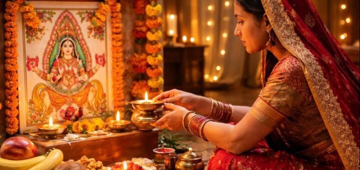 Ahoi Ashtami 2022 Date puja with traditional diya and offerings