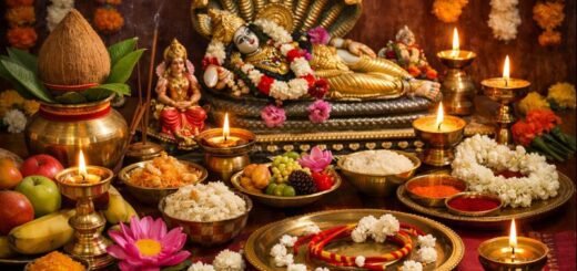 Anantha Padmanabha Vratham Pooja ritual setup and offerings