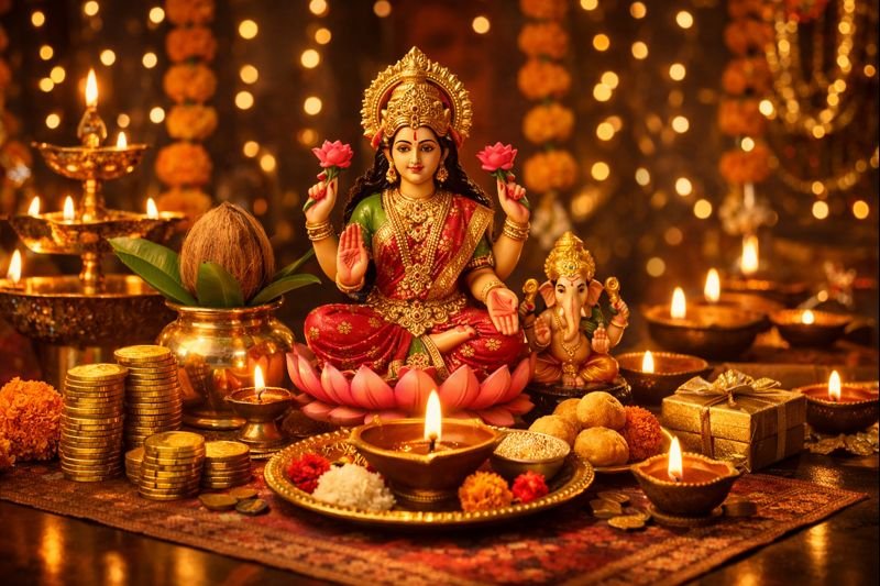 Dhanteras 2022 Date Time auspicious evening pooja scene