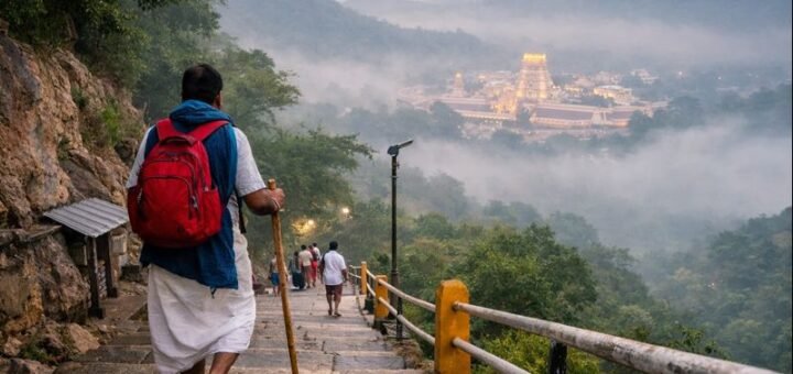 Divya Darshan Token Timings Tomorrow Today Booking Limit with pilgrims on footpath