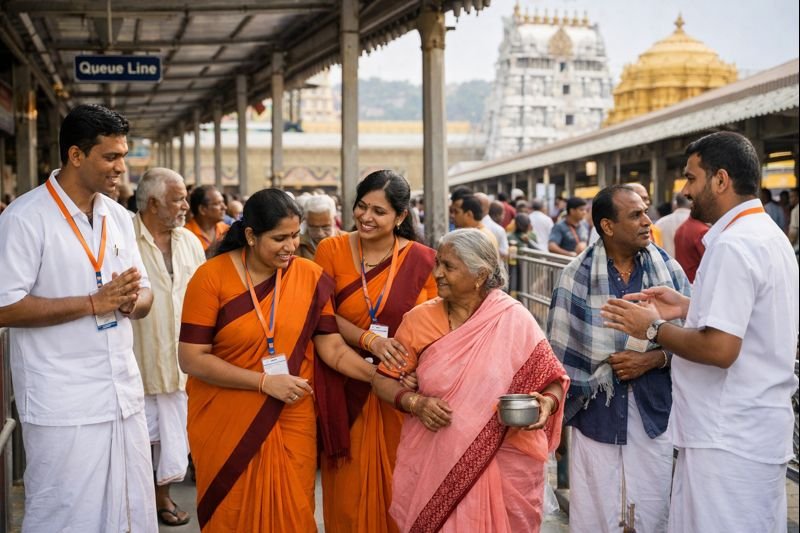 Apply Ttd Volunteer Srivari Seva at Tirumala temple volunteer scene