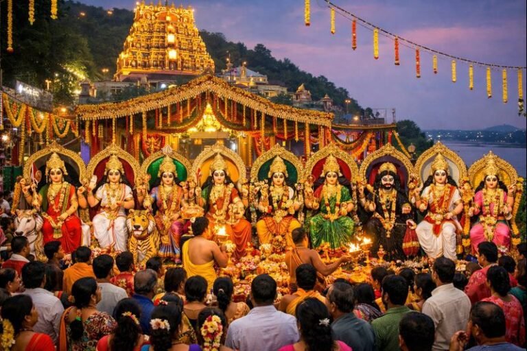 Kanaka Durga Devi Navratri Dasara Avatar All 9 Days Names celebration at temple