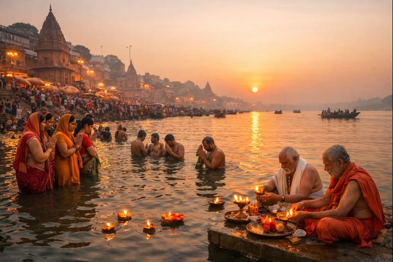 Kartik Ganga Snan 2022 Dates Timings Location Pooja at river Ganga ghats.