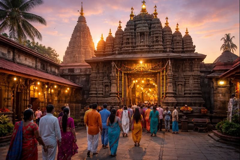 Kolhapur Mahalaxmi Temple Donation Online Procedure Benefits travel experience at the temple entrance.