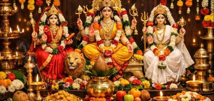 "Navaratri Durga Ammavari Alankaram List In Telugu 2022 decorated idols"