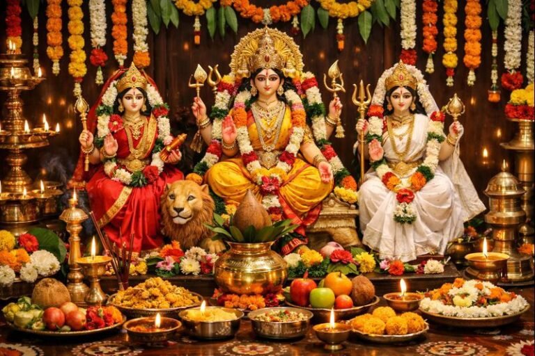 "Navaratri Durga Ammavari Alankaram List In Telugu 2022 decorated idols"