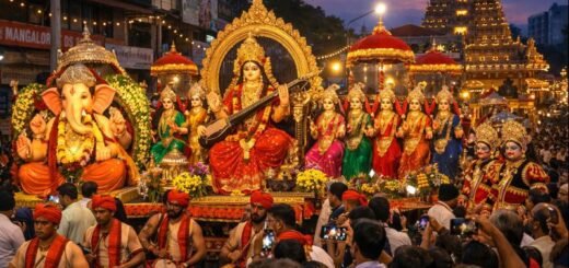 Shobha Yatra 2022 Mangalore procession with idols and devotees.