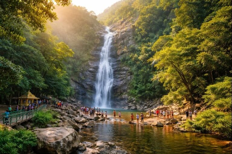 Talakona Waterfalls Entry Open and scenic view with visitors