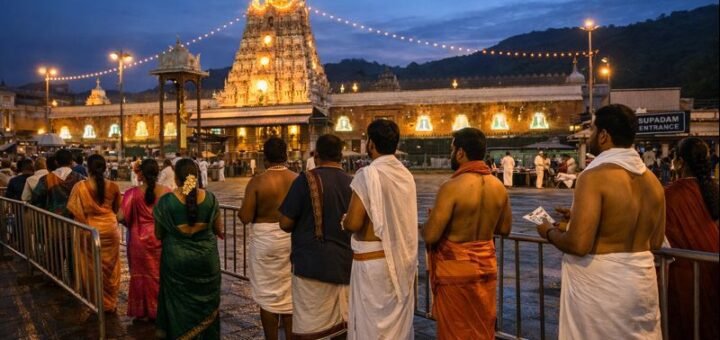 Tirumala Angapradakshinam Tickets Online pilgrimage queue at dawn