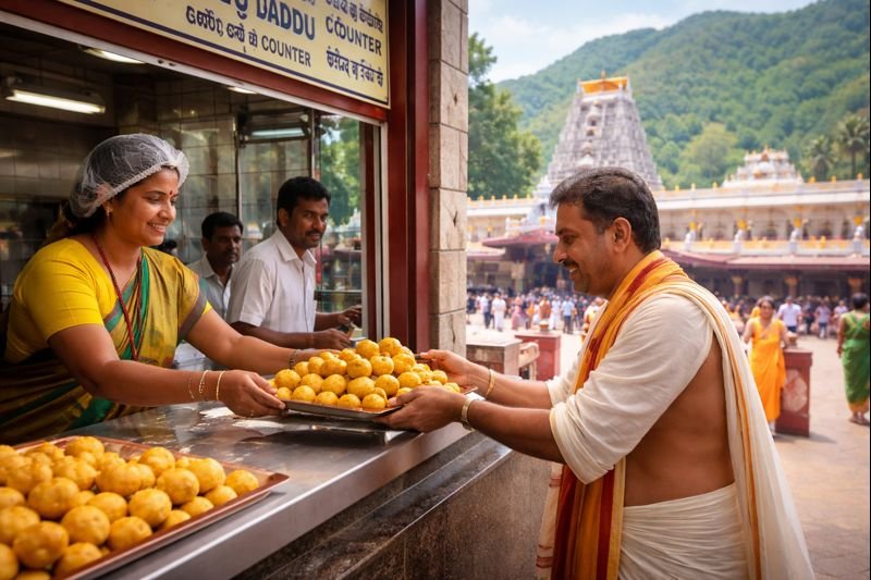 Tirumala Laddu Bulk Purchase at temple counters description