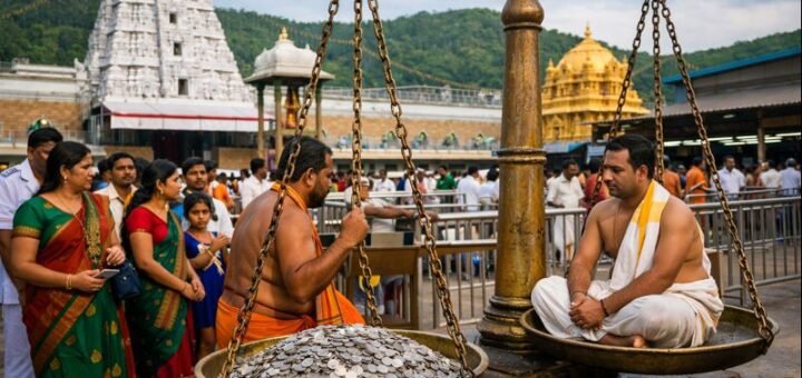 Tirumala TTD Thulabharam Booking Timings Process Online Cost ritual scene