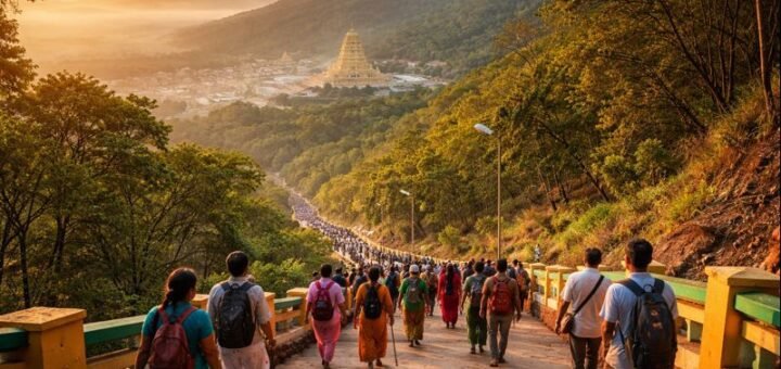 Tirupati Tirumala Footpath Darshan pilgrims on trail