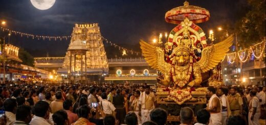 Tirupati Tirumala Ttd Pournami Garuda Seva procession under full moon