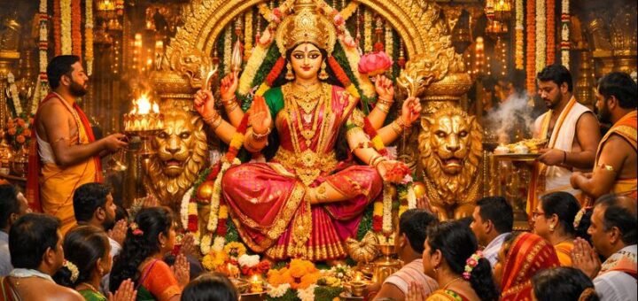 Vijayawada Kanaka Durga Tempe Navratri Alankaram Avatar List depiction of daily deity decorations