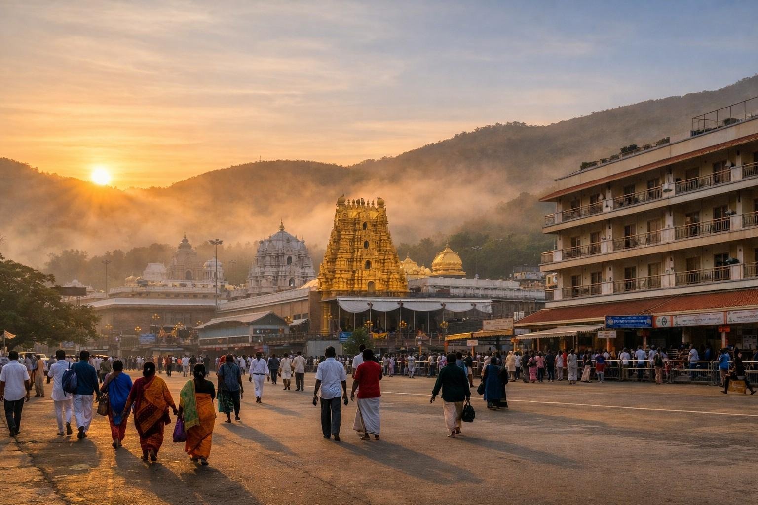 2022 December Tirumala Rooms accommodation complex near temple