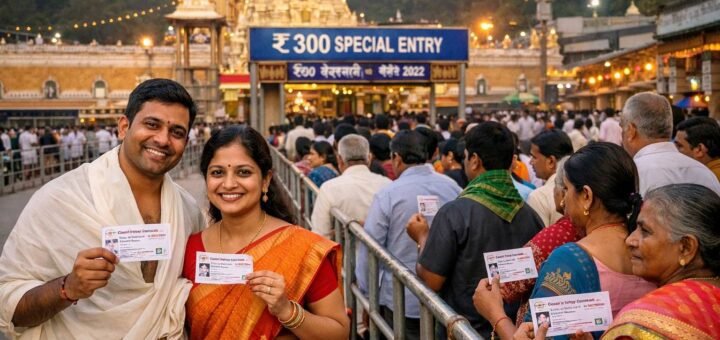 2022 December Tirumala Rs 300 Special Darshan queue and devotees
