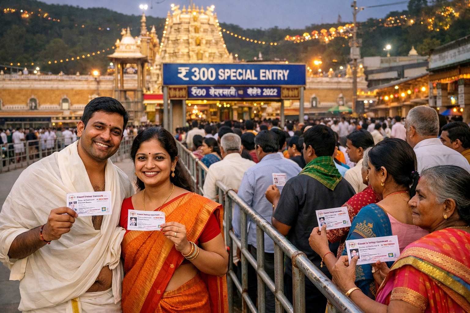 2022 December Tirumala Rs 300 Special Darshan queue and devotees