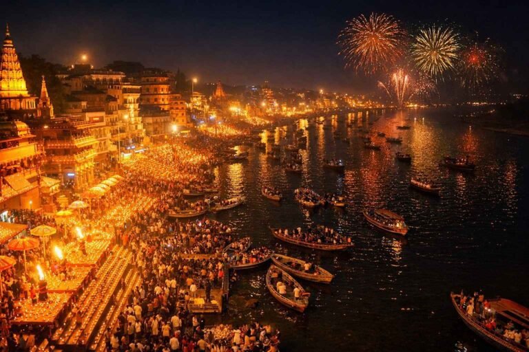 2022 Dev Deepawali Varanasi illuminated ghats festival