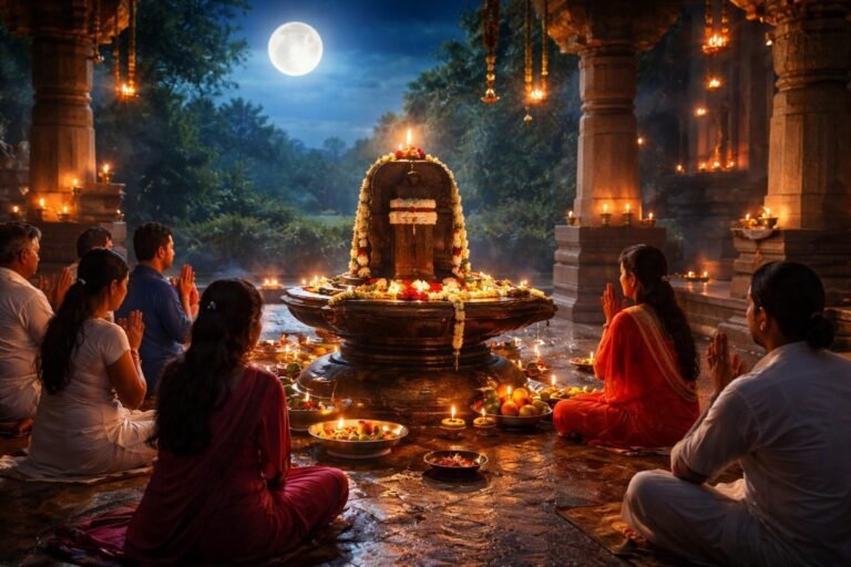2023 Masa Sivaratri Dates with temple and midnight puja scene