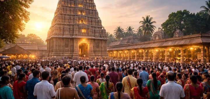 2023 Thiruvalangadu Arudra Darshan crowd at temple dawn