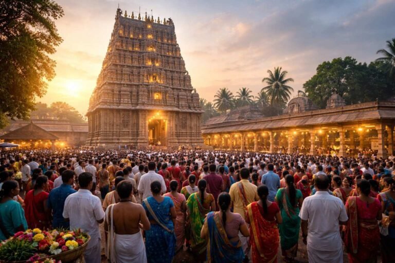 2023 Thiruvalangadu Arudra Darshan crowd at temple dawn