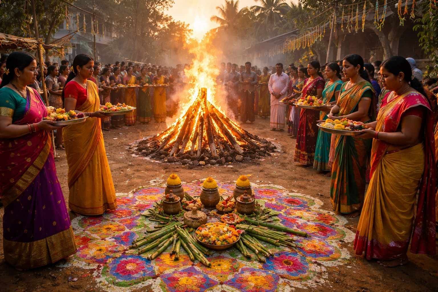 Bhogi 2023 Date Pooja bonfire celebration in Andhra Pradesh