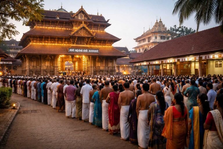 Guruvayur Temple Free Darshan devotees queue traditional entry Kerala.