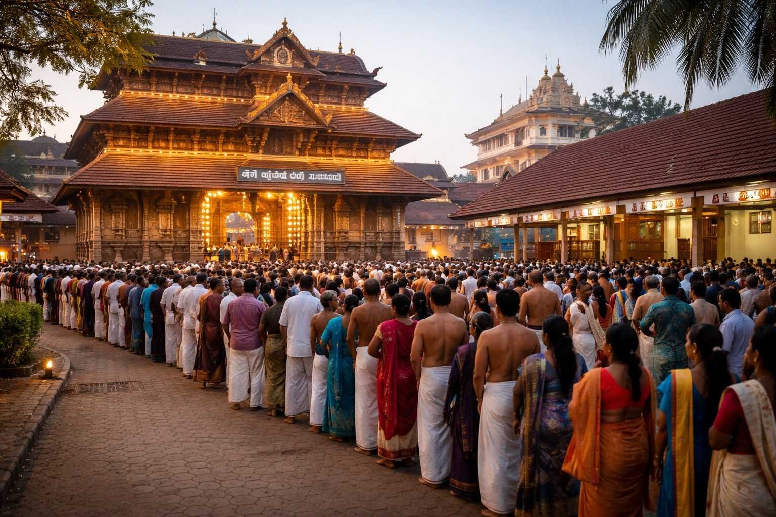 Guruvayur Temple Free Darshan devotees queue traditional entry Kerala.